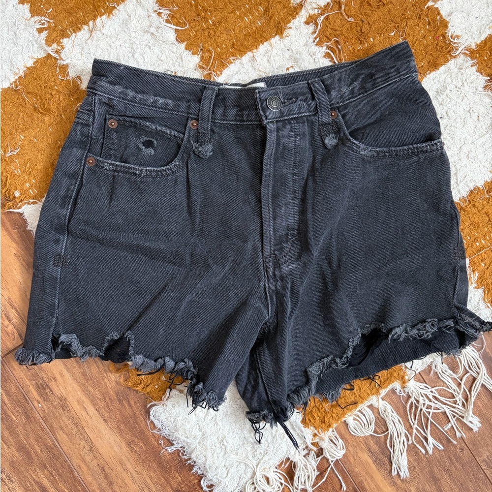 We The Free Charcoal Frayed Jean Shorts